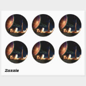 Rocket Launch Ronde Sticker (Vel)
