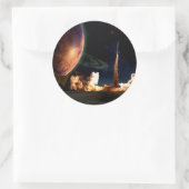 Rocket Launch Ronde Sticker (Tas)