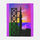 Rocket Launch Throw, pinnen en purples Fleece Deken (Voorkant)