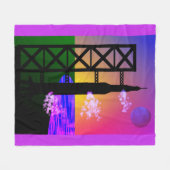 Rocket Launch Throw, pinnen en purples Fleece Deken (Voorkant (Horizontaal))