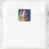 Rocket Launch Vierkante Sticker (Tas)