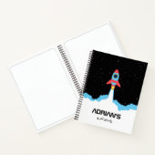 Rocket Launching in Buitenspatie Sketchbook Notitieboek (Binnen)