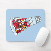 Rocket Man Retro Gemini Rockets in de ruimte Muismat (Met muis)