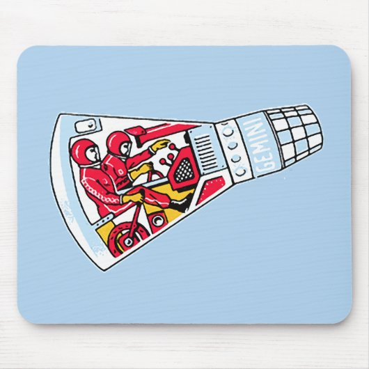 Rocket Man Retro Gemini Rockets in de ruimte Muismat (Voorkant)