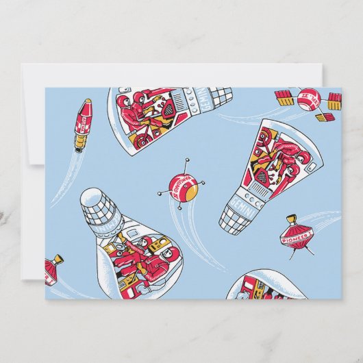 Rocket Man Retro Gemini Rockets in Space Party Kaart (Voorkant)