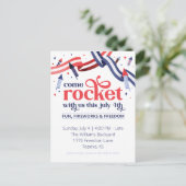 Rocket met ons Vierde uitnodiging van juli (Staand voorkant)