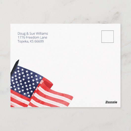 Rocket met ons Vierde uitnodiging van juli (Achterkant)