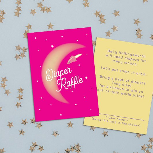Rocket & Moon Luier Raffle Roze Informatiekaartje