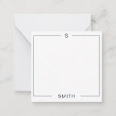 Rocket Moon Space Monogram Flat Note Kaart Notitiekaartje (Achterkant)