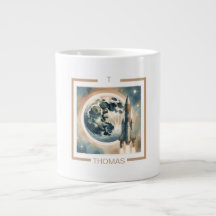 Rocket Moon Space Monogram