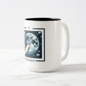 Rocket Moon Space Monogram Twee-Tone Koffie Mok (Voorkant rechts)