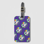 Rocket naar de maan bagagelabel (Voorkant (verticaal))