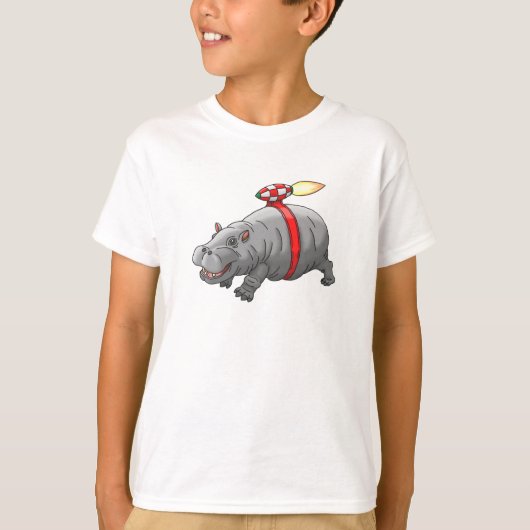 Rocket Nijlpaard's Jetpackrit T-shirt (Voorkant)