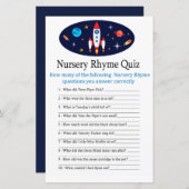 Rocket Nursery Rhyme Quiz baby shower game (Voorkant / Achterkant)