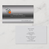 Rocket on metallic-look template visitekaartje (Voorkant / Achterkant)