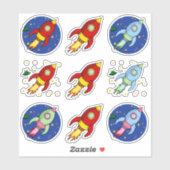 Rocket op maat gesneden Stickers (Vel)