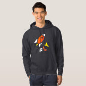 Rocket - Oranje en gele Abstracte Pop Art. FLY! Hoodie (Voorkant volledig)
