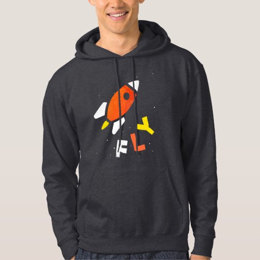 Rocket - Oranje en gele Abstracte Pop Art. FLY! Hoodie (Voorkant)