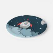 Rocket Outer Space Birthday Party Papieren Bordje (Gekanteld)