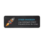 Rocket Outer Space Return Address Labels (Voorkant)