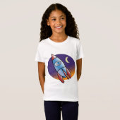 Rocket Outer Space Travel Girls T T-shirt (Voorkant volledig)