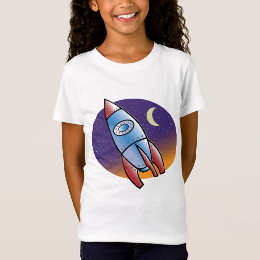 Rocket Outer Space Travel Girls T T-shirt (Voorkant)