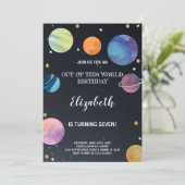 Rocket & Planet Galaxy Thema voor kinderen Kaart (Staand voorkant)