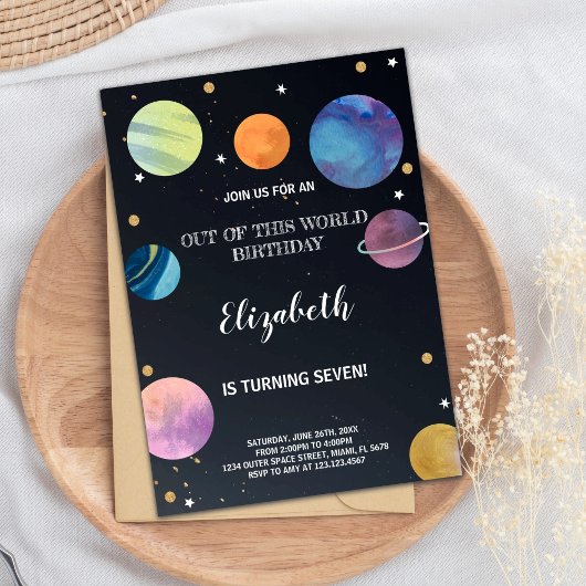 Rocket & Planet Galaxy Thema voor kinderen Kaart