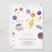 Rocket & Planet Galaxy Thema voor kinderen Kaart (Voorkant)