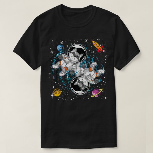 Rocket Planets Astronaut Animal Trash Panda Space T-shirt (Design voorkant)