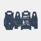 Rocket & Planets Outer Space verjaardagsfeestje Bedankdoosjes (Uitgevouwen)