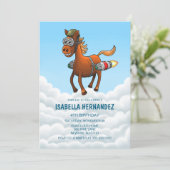 Rocket Pony Verjaardag Kaart (Staand voorkant)