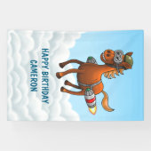 Rocket Pony Verjaardag Spandoek (Horizontaal)