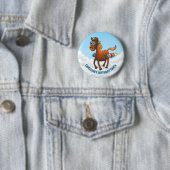 Rocket Pony's verjaardag Ronde Button 5,7 Cm (In situ)