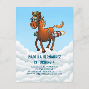 Rocket Pony's verjaardag Uitnodiging Briefkaart