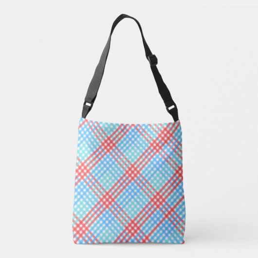 Rocket Pop, Plaid, Monogram Crossbody Tas (Achterkant)