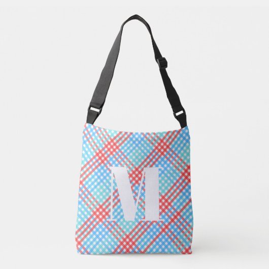 Rocket Pop, Plaid, Monogram Crossbody Tas (Voorkant)