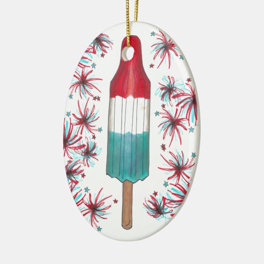 Rocket Pop Popsicle Fireworks Patriotic Julth 4 ju Keramisch Ornament (Links)