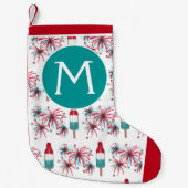 Rocket Pop Popsicle Fireworks Patriotic Julth 4 ju Kleine Kerstsok (Voorkant)