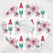 Rocket Pop Popsicle Fireworks Patriotic Julth 4 ju Wijnglaslabel (Voorkant)