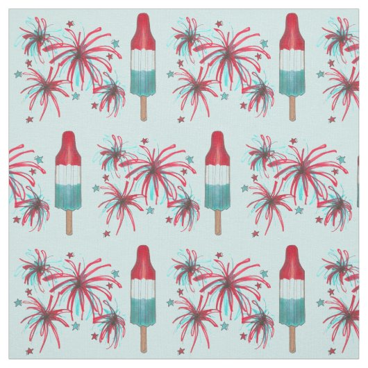 Rocket Pop Popsicle Fireworks, vierde juli Verenig Stof (Swatch)