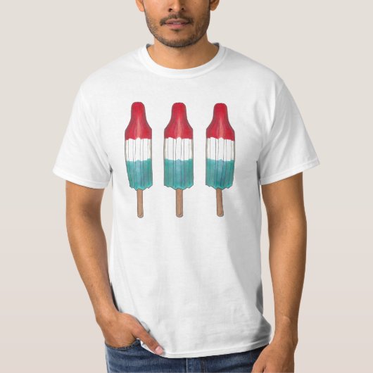 Rocket Pop Popsicle Red White Blue, 4 juli Verenig T-shirt (Voorkant)