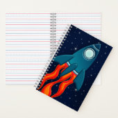 Rocket Postcard Favor Tags Notitieboek (Binnen)
