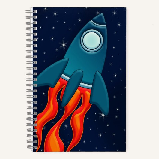 Rocket Postcard Favor Tags Notitieboek (Voorkant)