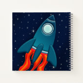 Rocket Postcard Favor Tags Notitieboek (Achterkant)