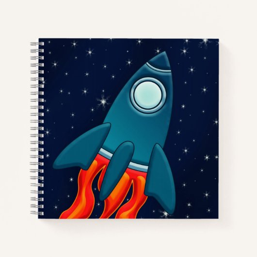 Rocket Postcard Favor Tags Notitieboek (Voorkant)