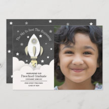 Rocket Preschool Afstuderen Fotouitnodiging