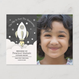 Rocket Preschool Graduation Photo Invitation Postc Briefkaart