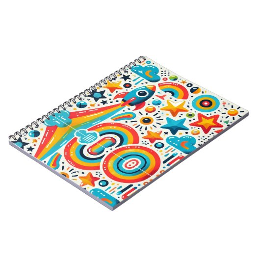 "Rocket Rainbow" Spiral Notitieboek (Linkerzijde)