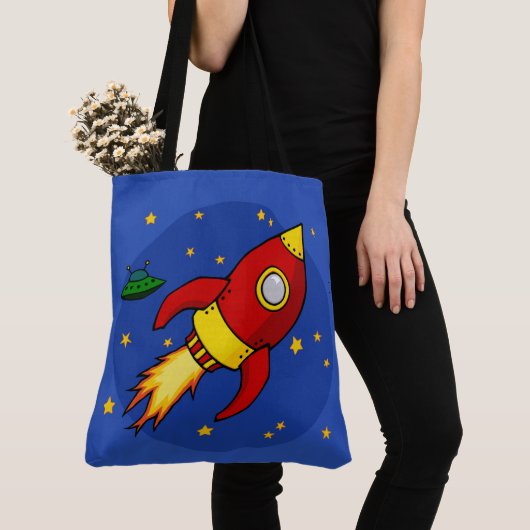 Rocket Red All-Over-Print Canvas tas (Dichtbij)